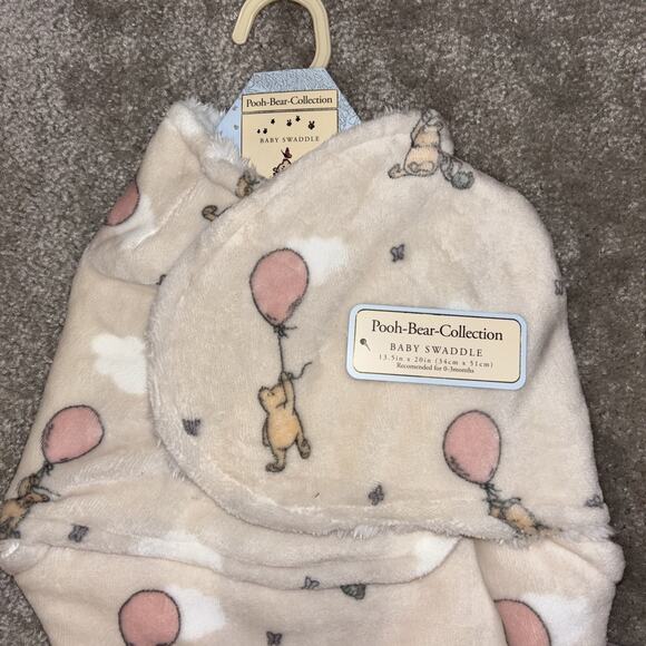 Winnie the Pooh Bear Collection Disney Plush Baby Blanket & Swaddle Balloon New - Picture 8 of 8
